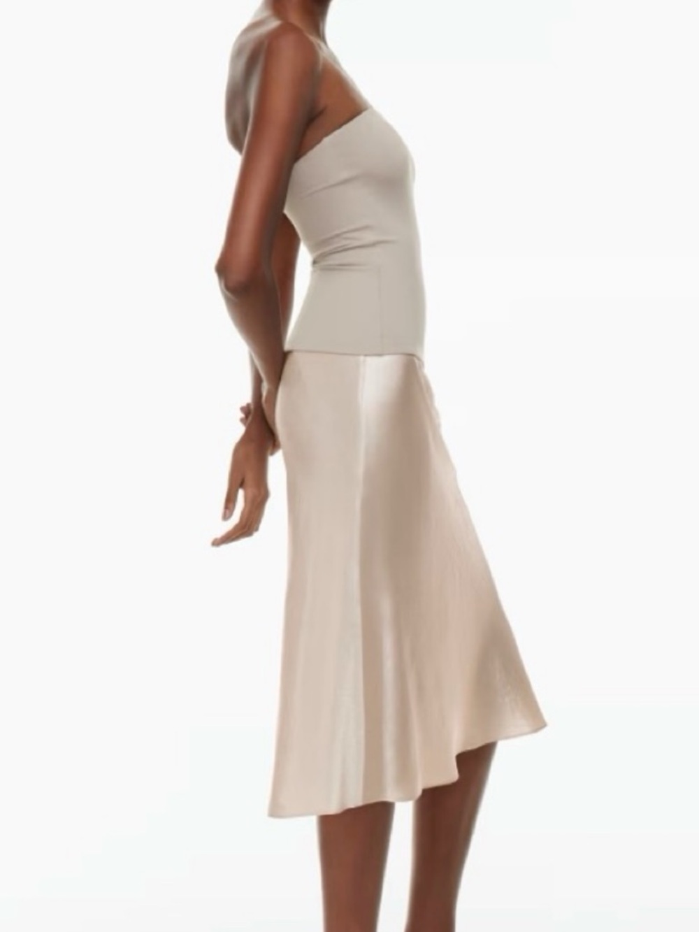Babylon Slip Satin Midi Skirt
